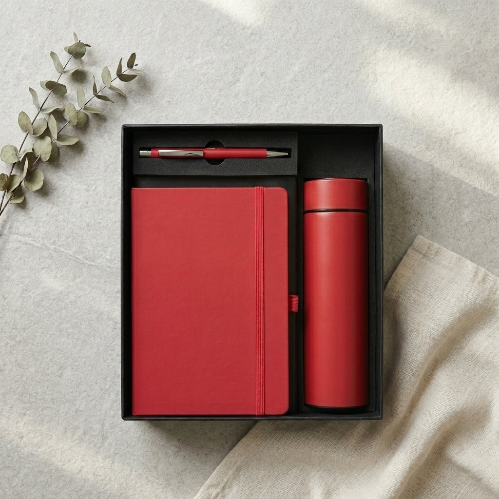 Executive Scarlet Red 3-Piece Suite - Personalized Corporate Gift Set