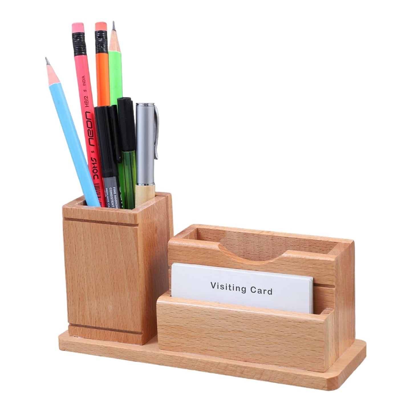 Executive Beechwood 3-in-1 Desktop Organizer - Personalized Gift Set