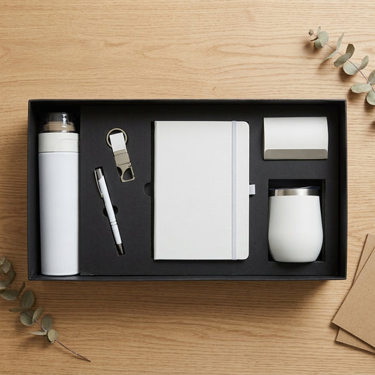 Executive Alabaster White 6-Piece Suite - Personalized Corporate Gift Set