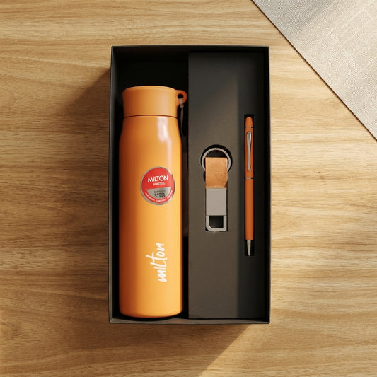 Executive Amber Orange 3-Piece Suite - Personalized Corporate Gift Set