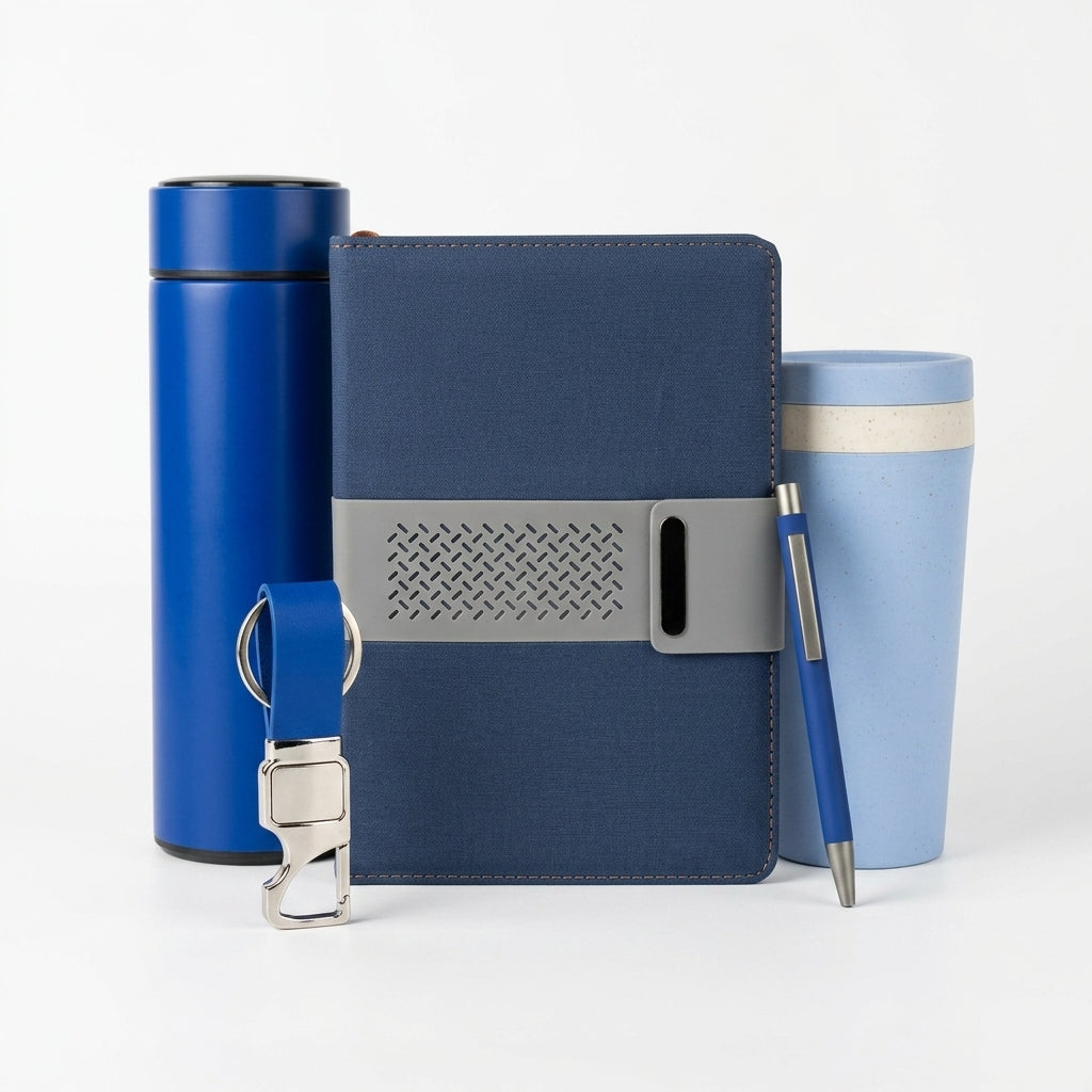 Executive Cobalt Blue 5-Piece Suite - Personalized Corporate Gift Set