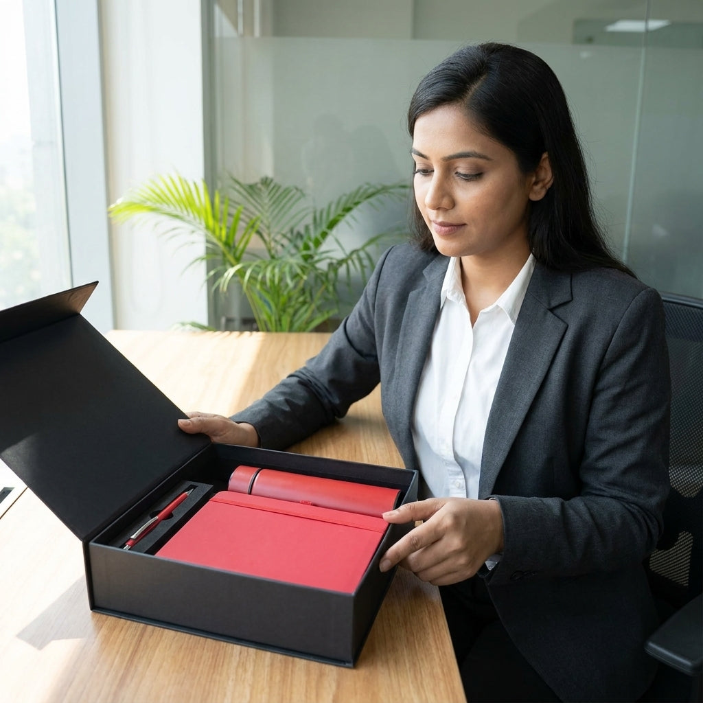 Executive Scarlet Red 3-Piece Suite - Personalized Corporate Gift Set