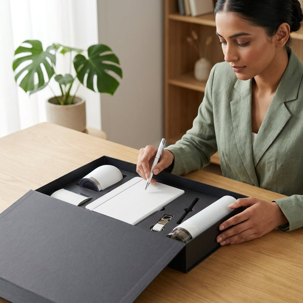 Executive Alabaster White 6-Piece Suite - Personalized Corporate Gift Set