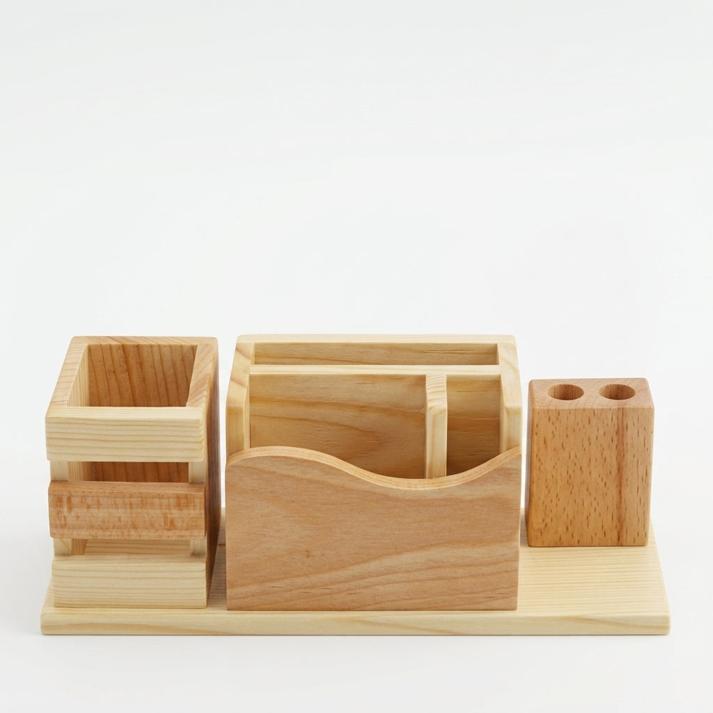 Executive Beechwood 4-in-1 Desktop Suite - Personalized Gift Set