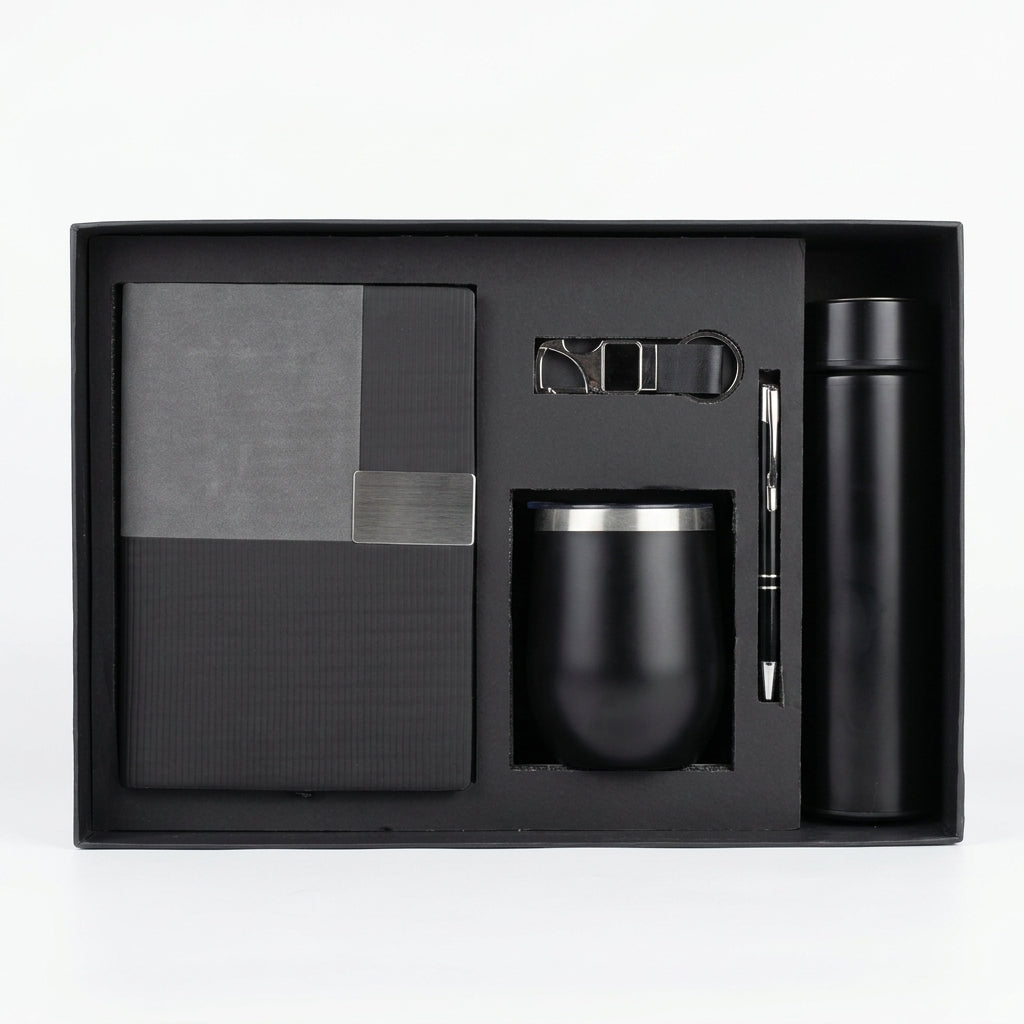 Executive Black & Silver 5-Piece Suite - Personalized Corporate Gift Set