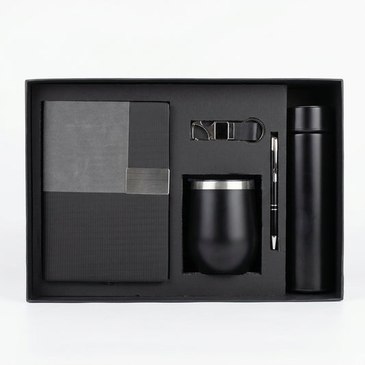 Executive Black & Silver 5-Piece Suite - Personalized Corporate Gift Set