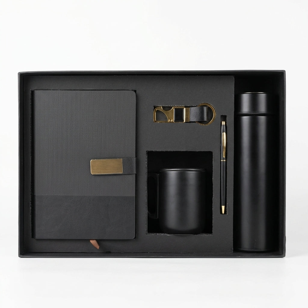 Executive Black & Gold 5-Piece Suite - Personalized Corporate Gift Set