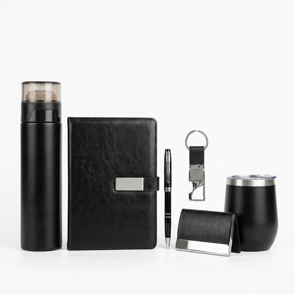 Executive Obsidian Black 6-Piece Suite - Personalized Corporate Gift Set
