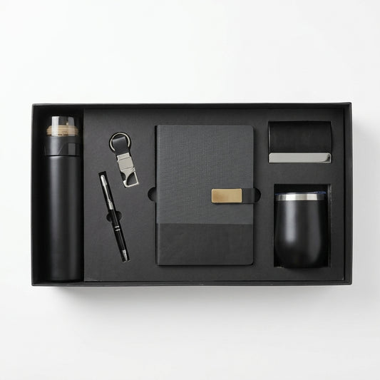 Executive Shadow & Gold 6-Piece Suite - Personalized Corporate Gift Set