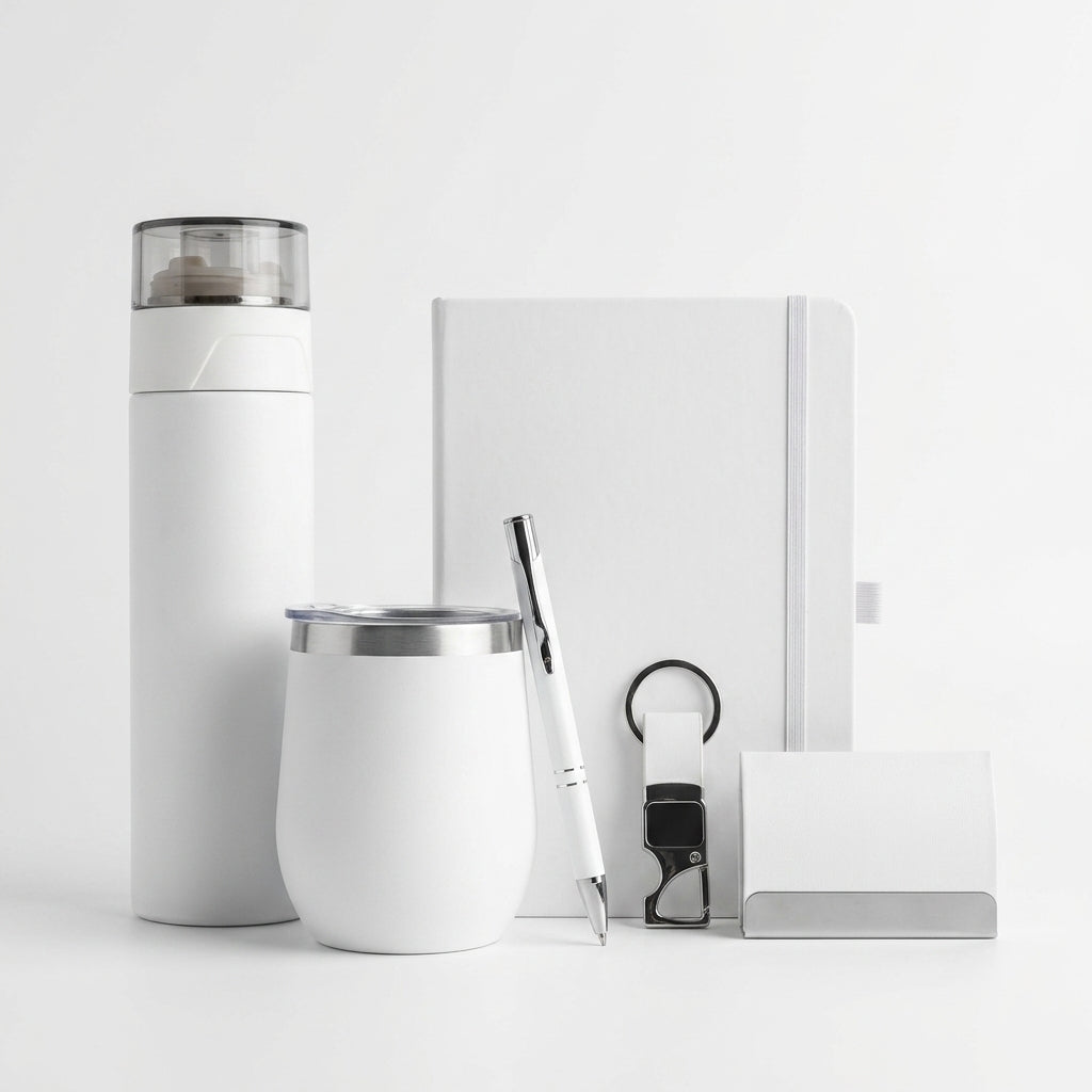 Executive Alabaster White 6-Piece Suite - Personalized Corporate Gift Set