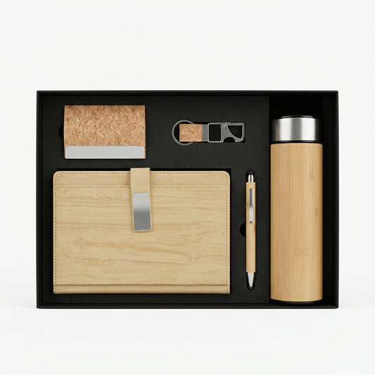 Executive Eco-Bamboo & Cork 5-Piece Suite - Sustainable Gift Set