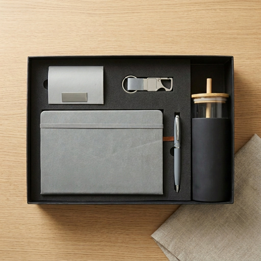 Executive Dove Grey & Charcoal 5-Piece Suite - Personalized Gift Set