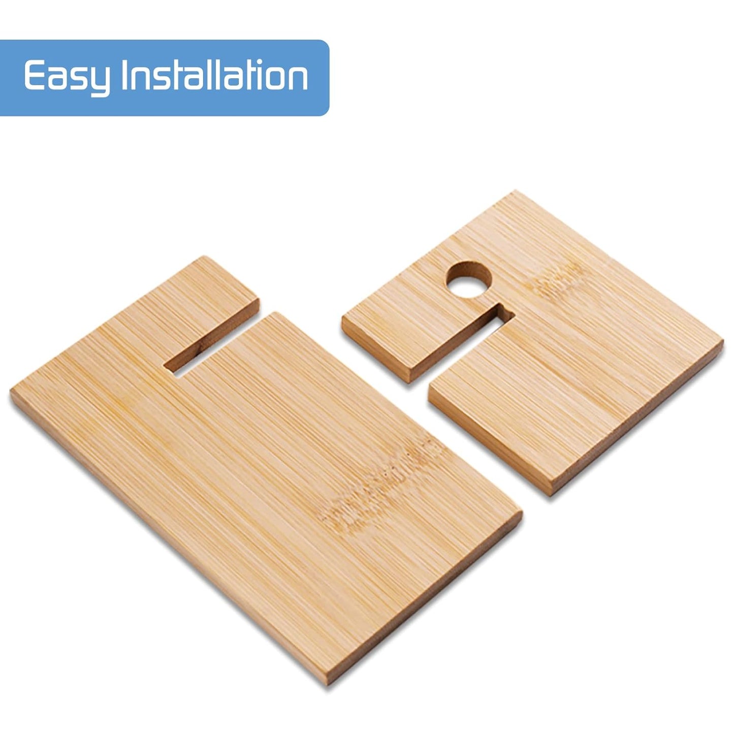 Personalized Bamboo Cross-Lock Mobile Stand - Sustainable Desk Accessory