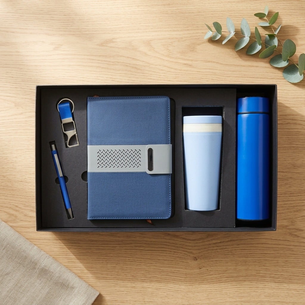 Executive Cobalt Blue 5-Piece Suite - Personalized Corporate Gift Set