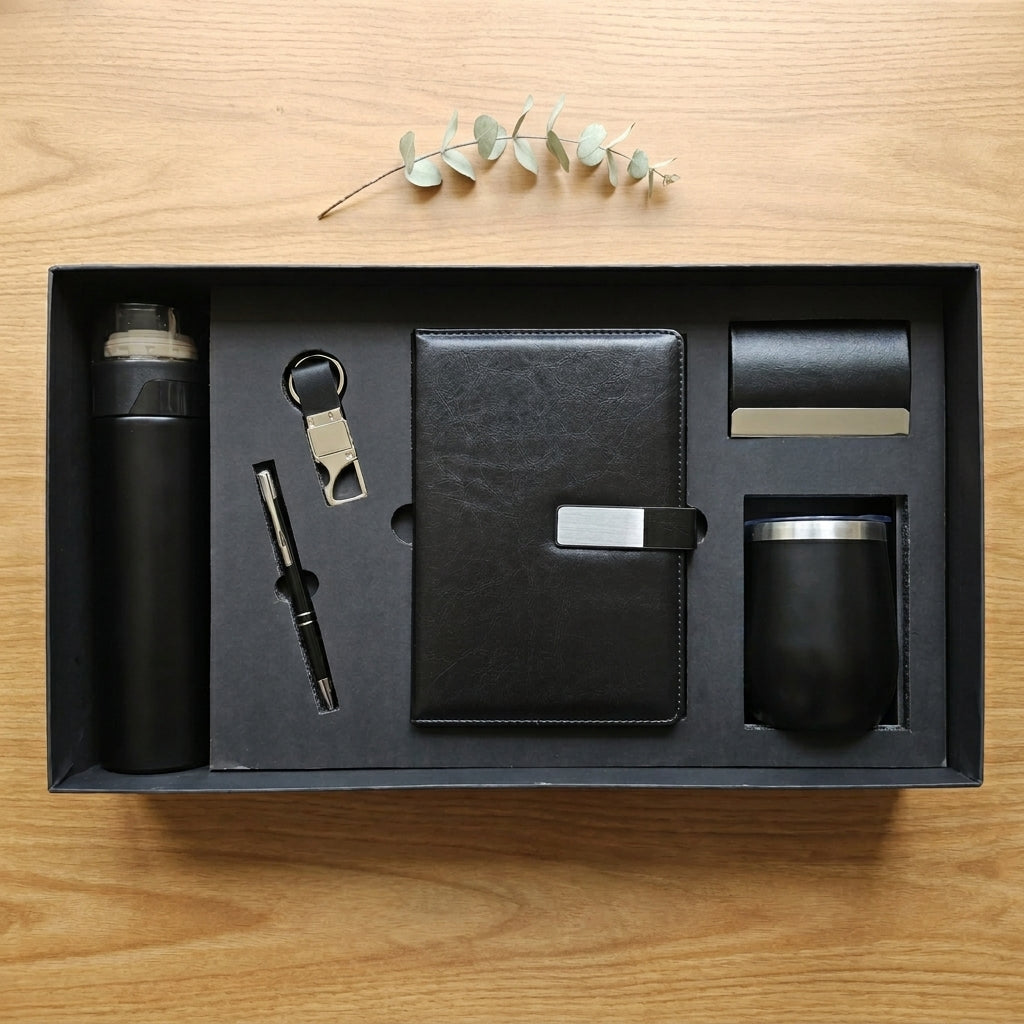 Executive Obsidian Black 6-Piece Suite - Personalized Corporate Gift Set