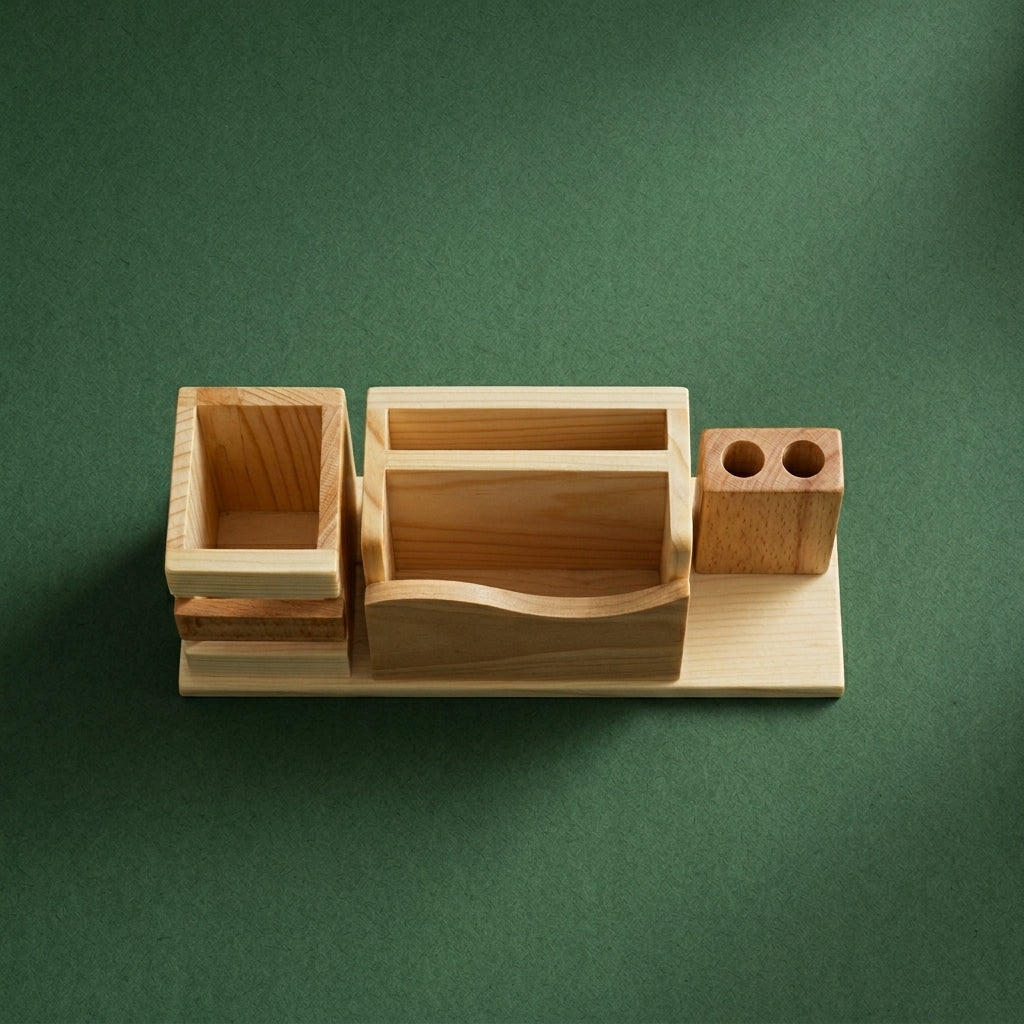 Executive Beechwood 4-in-1 Desktop Suite - Personalized Gift Set
