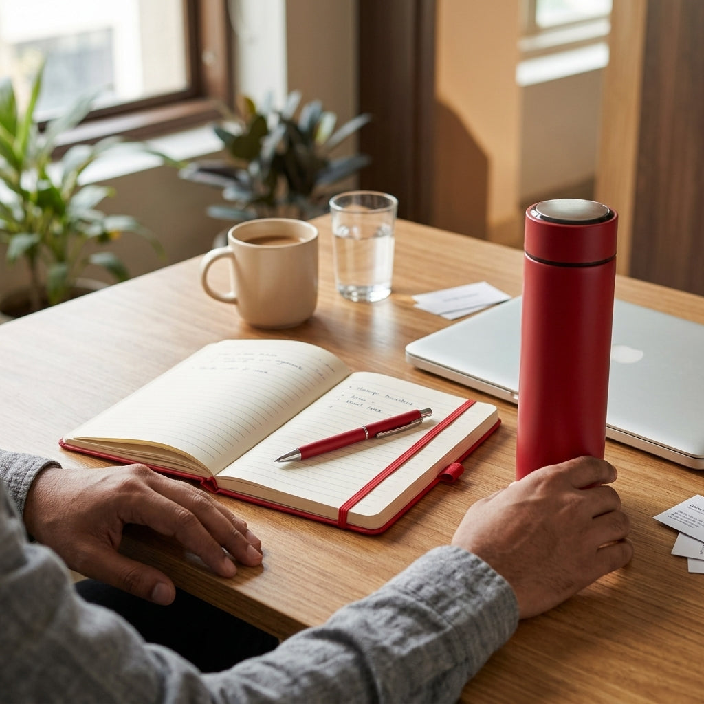 Executive Scarlet Red 3-Piece Suite - Personalized Corporate Gift Set