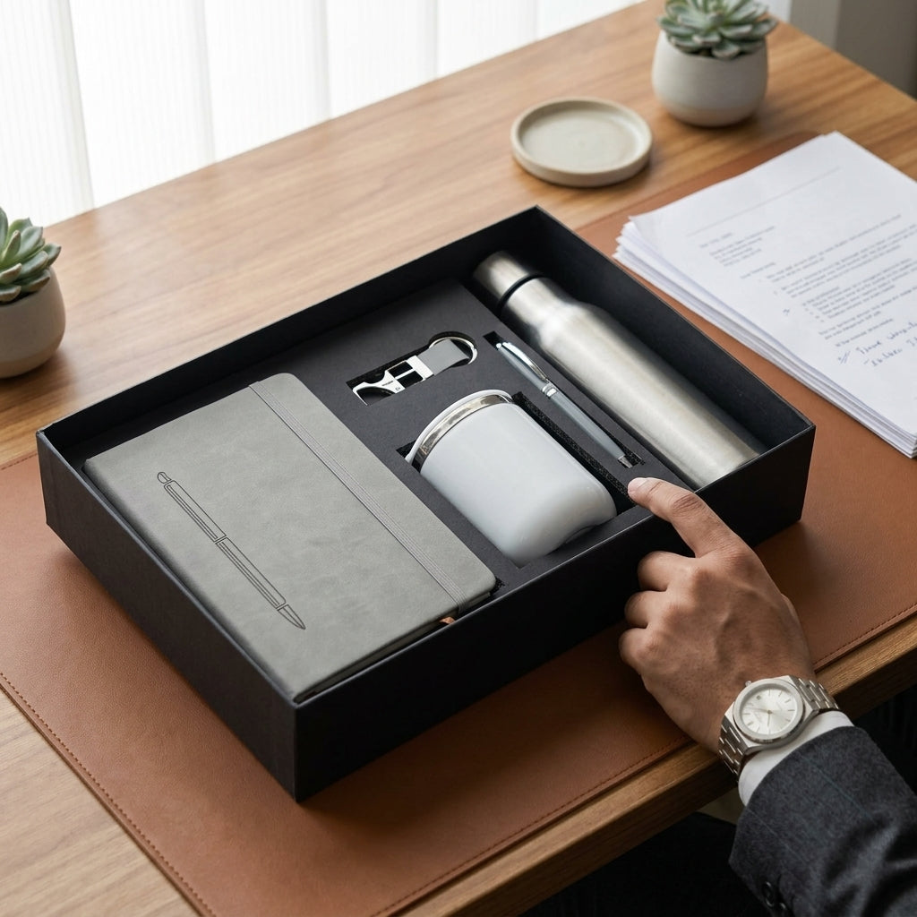 Executive Silver & Frost 5-Piece Suite - Personalized Corporate Gift Set