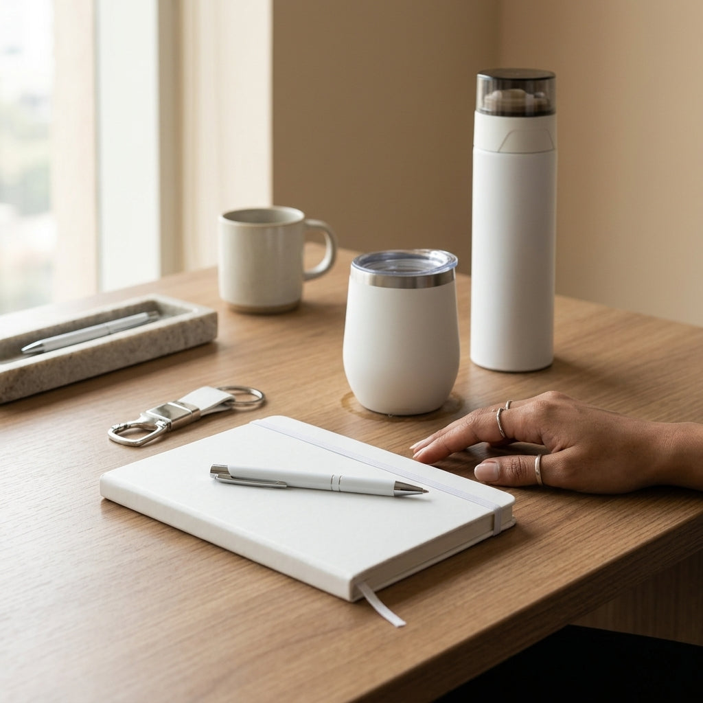 Executive Alabaster White 6-Piece Suite - Personalized Corporate Gift Set