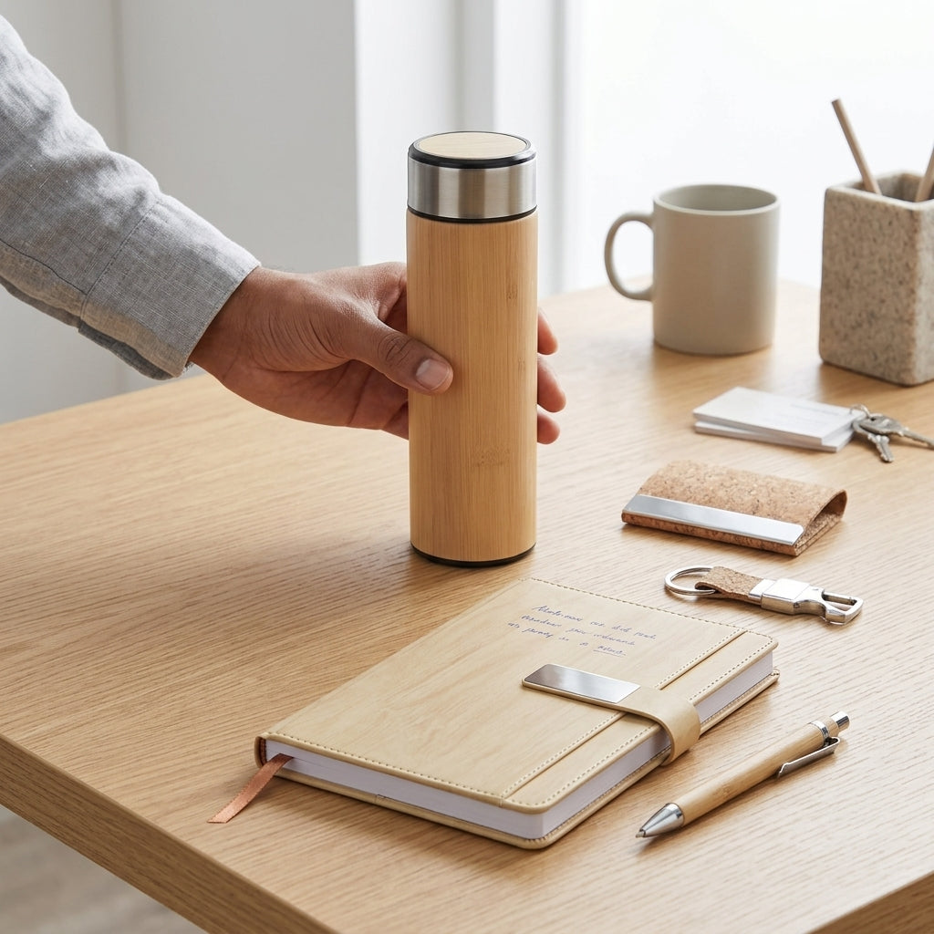 Executive Eco-Bamboo & Cork 5-Piece Suite - Sustainable Gift Set
